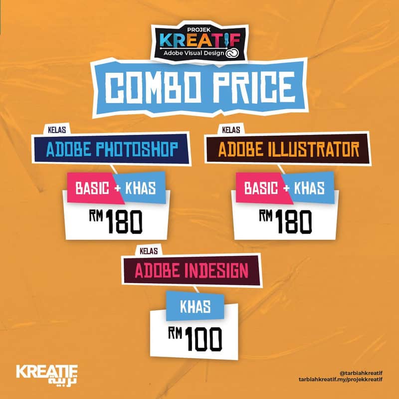 Grafik & AI Design Combo Price Graphic design pricing for Adobe Photoshop, Illustrator, and InDesign courses.