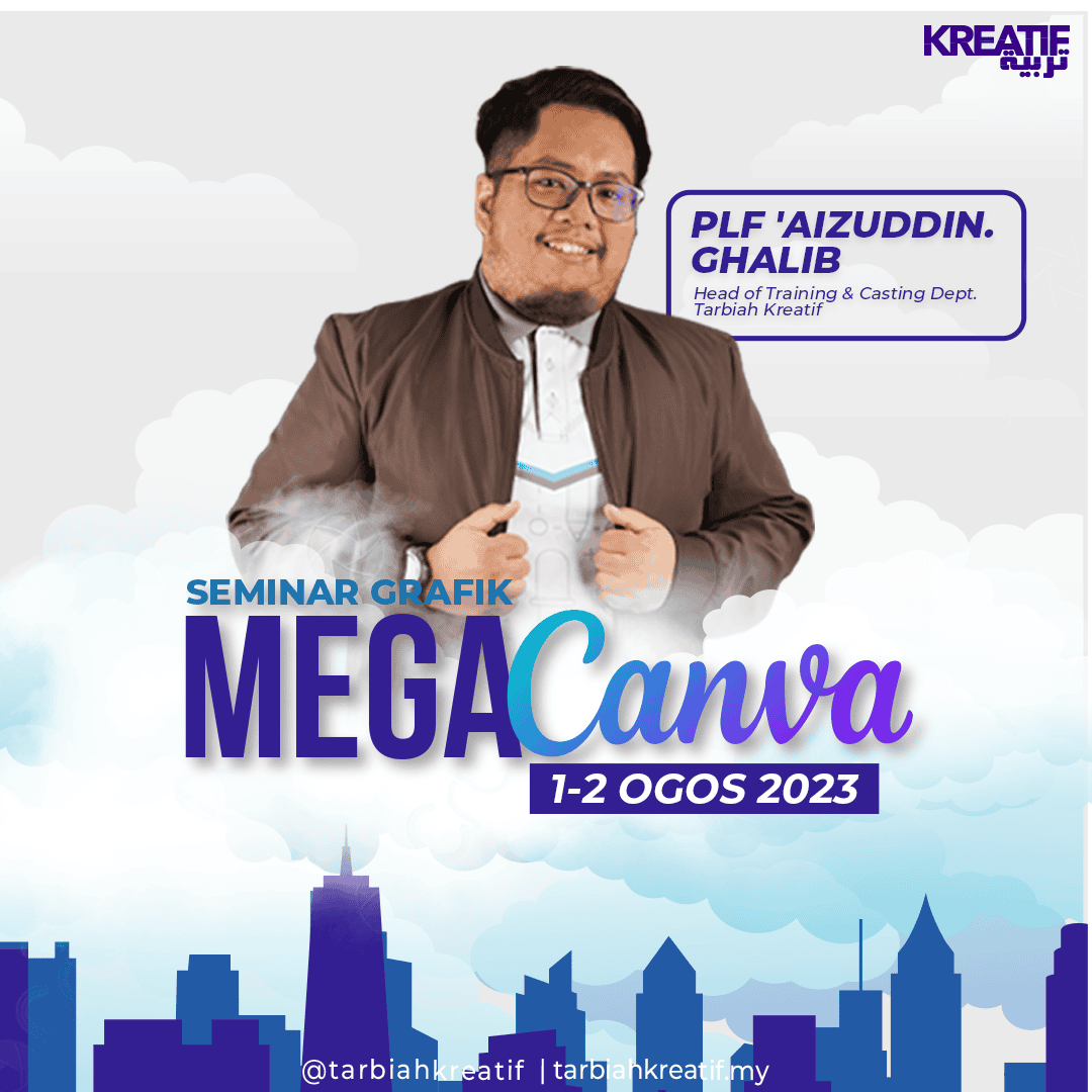 Tarbiah Kreatif Seminar - Mega Canva 2023 Head of Training & Casting Dept. PLF 'Azduddin Ghalib at Mega Canva Seminar 2023.