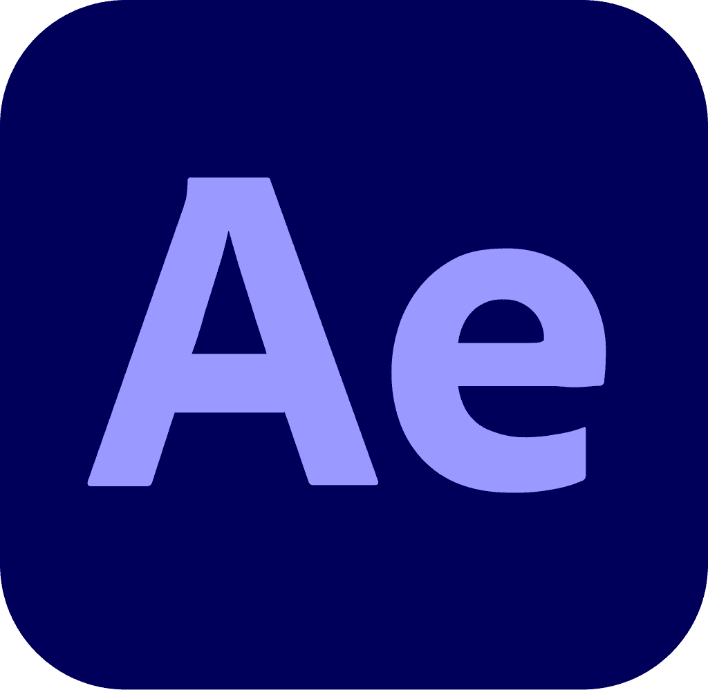 Adobe After Effects logo icon for motion graphics and visual effects.
