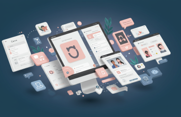 User interface design with multiple digital devices showcasing UX analysis tools. UX interface analysis for Canva's digital design platform.