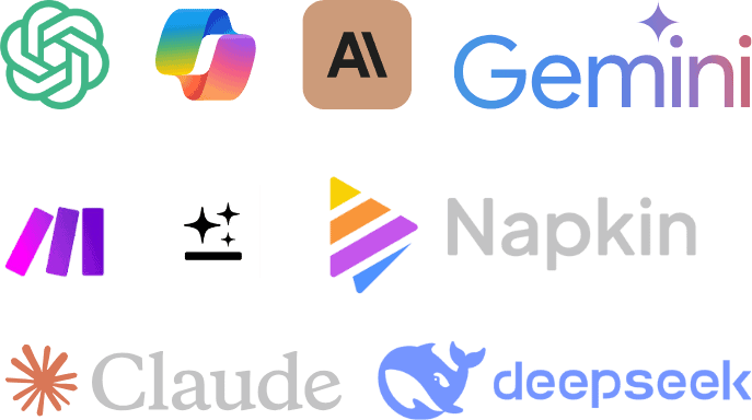 Collection of logos representing graphic design, AI, multimedia, and digital tools.