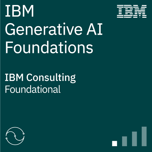 IBM Generative AI Foundations logo with graph and network icon.