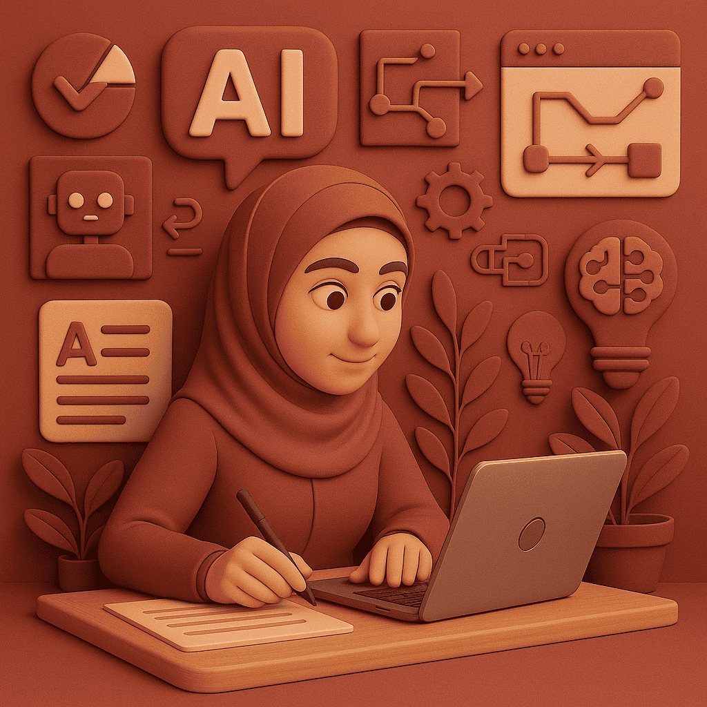 AI technology and creative design concepts for multimedia solutions.
