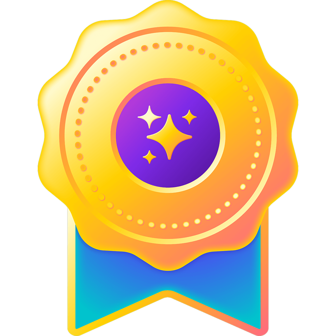 Recognition Medal for Excellence Recognition medal badge with stars, symbolizing achievement and excellence.