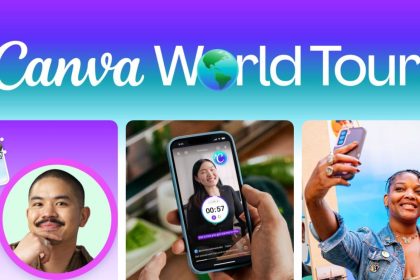 Visual rasmi Canva World Tour 2026 yang memperkenalkan pembelajaran Canva AI Essentials.