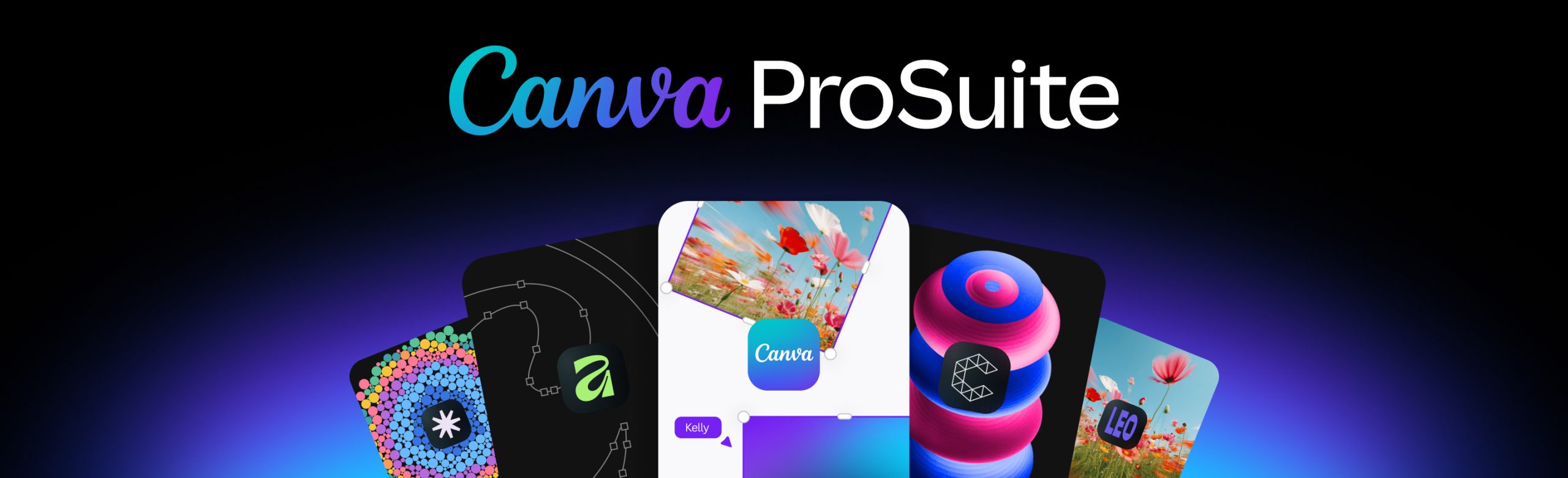 Visual rasmi Canva ProSuite yang menghubungkan Affinity dan aplikasi kreatif dalam aliran kerja reka bentuk.